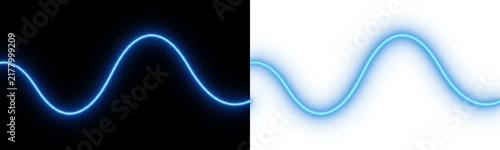 Foto Glowing blue neon wave isolated on transparent background