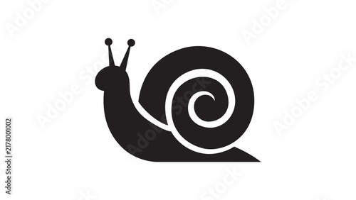 Fotografía Simple black snail icon design illustration.