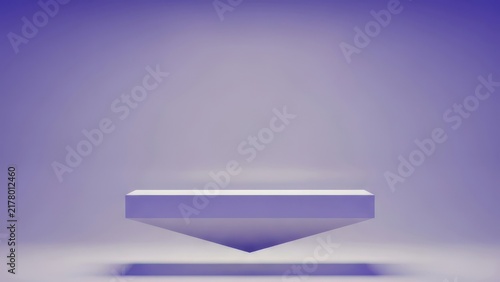 Minimalist Floating Purple Geometric Podium Render