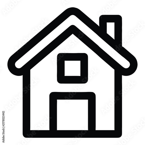 Simple black house icon line design