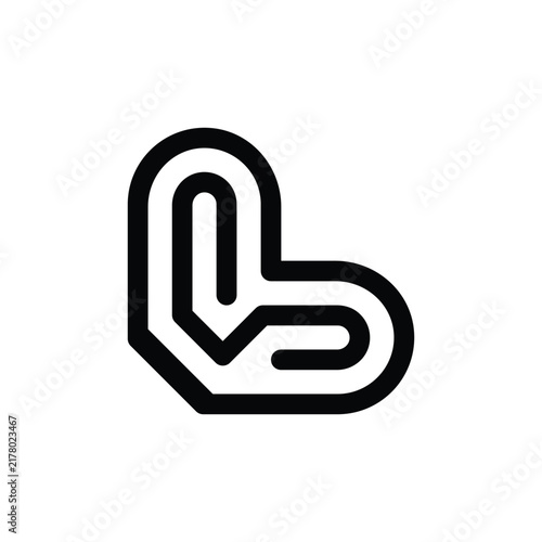 Letter B With Interlocking Chain Line Logo