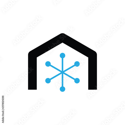 House Outline With Digital Network Nodes Logo