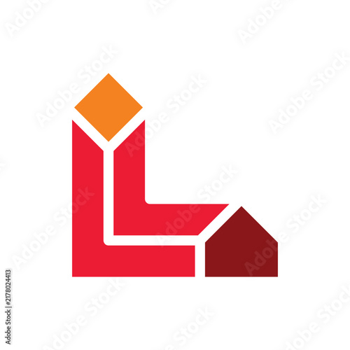 Letter L House With Floating Diamond Logo