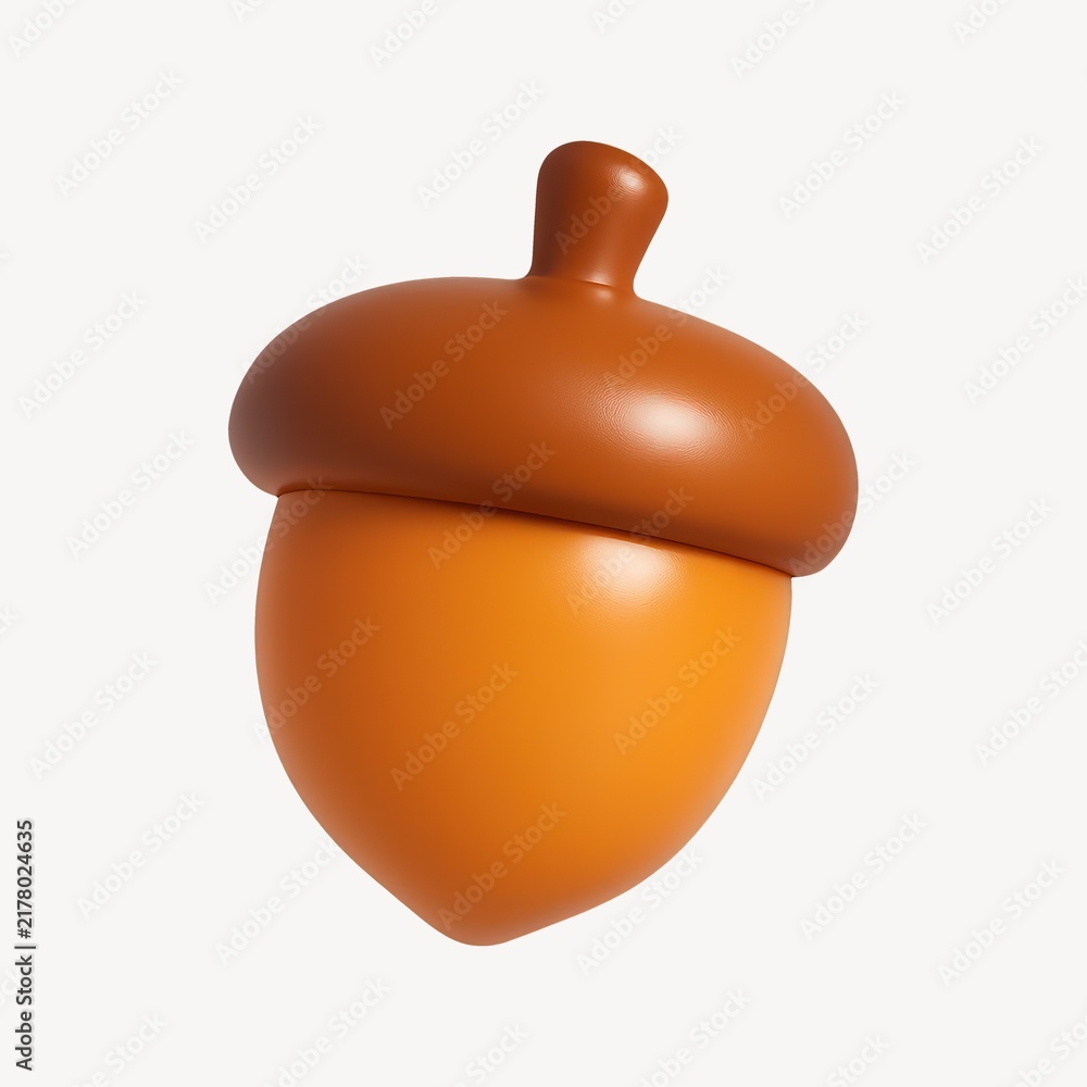 Obraz premium Glossy acorn illustration design.