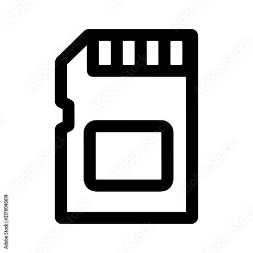 Micro sd card outline icon vector illustration graphic element with micro