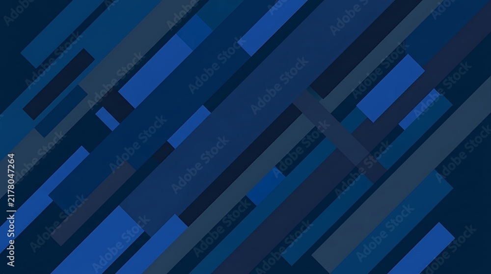 Fototapeta premium Abstract blue background with diagonal geometric rectangles and modern layered shapes.