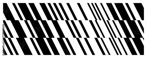 Line stripe broken with pattern diagonal gradient and background black vector. Abstract stripes transition with white thick uniform and texture design futuristic.