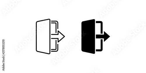 Obraz na płótnie Logout or exit sign vector illustration in outline and solid styles for application interfaces