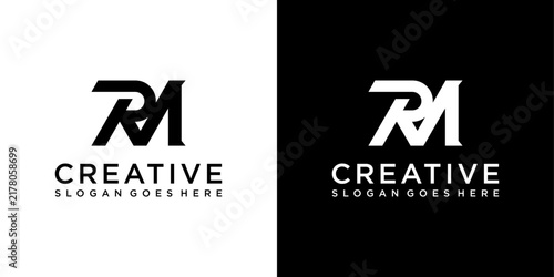 Obraz na płótnie RM or MR initial letter logo design vector template