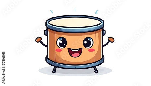Cartoon coffee mug with smiling face design.