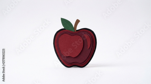 Dark red layered cardboard poison apple Halloween cutout