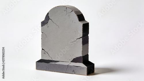 Weathered gray cardboard tombstone Halloween cutout.