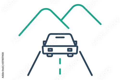 Road trip icon. line icon style. icon related to tour. holiday elements vector illustration