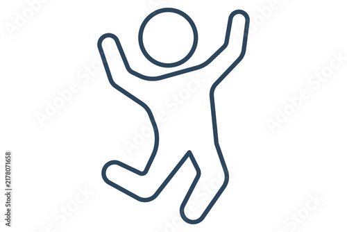 Hopping icon. line icon style. icon related to locomotor movement. people elements vector illustration