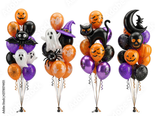 Colorful balloons arranged in festive display