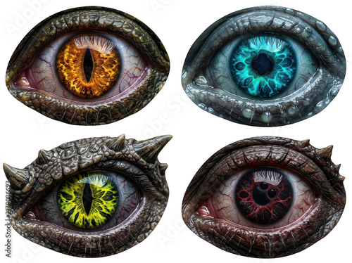 Close-up of colorful cat eyes with golden ring