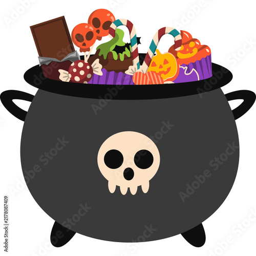 Fotografía Halloween Candy Bucket Illustration