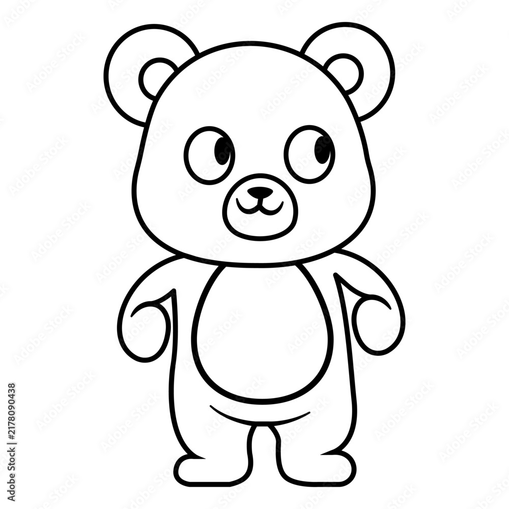 Obraz premium Bear Cute Cartoon Animal Vector Illustration