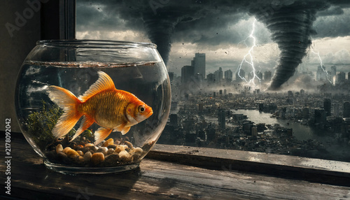 Fishbowl Perspective: Tornado Over the City