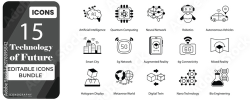 Future Technologies Glyph Icon Set