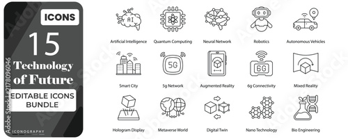 Future Technologies Line Icon Set