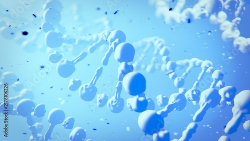 DNA is destroyed by viruses. Nerve Cell Structure with DNA Background - Scientific 3D Motion Graphic
