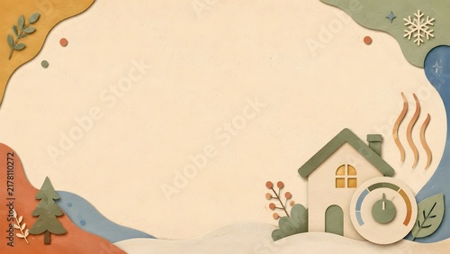Winter heating and energy saving information background