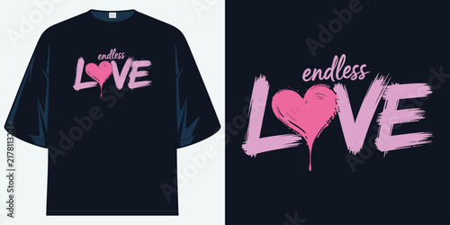 endless love heart graphic design brush stroke distressed grunge vector illustration artwork apparel art print t shirt design vector illustration artwork