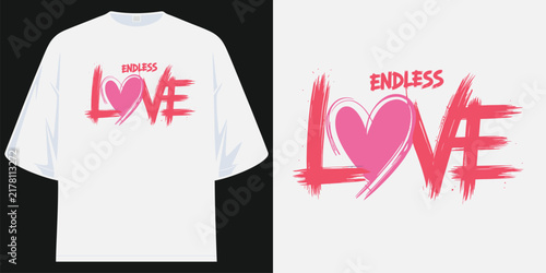 endless love heart graphic design brush stroke distressed grunge vector illustration artwork apparel art print t shirt design vector illustration artwork