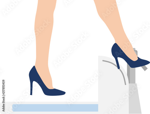 Plakat トイレに行く女性のイラスト