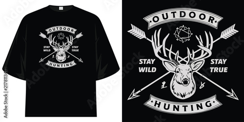 outdoor deer hunting stay wild stay true distressed vintage retro graphic design apparel art print vector illustration artwork t shirt design vector illustration artwork