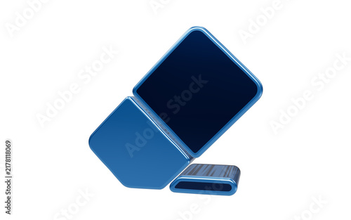 Canvas Print Blue Eraser Icon: A modern, stylized blue eraser sits poised, ready to correct mistakes and start anew