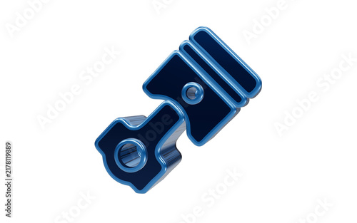 Piston Icon: A 3D rendered icon of a dark blue piston, symbolizing mechanics and engineering, presented cleanly on a white background.