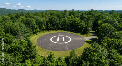 An empty helipad marked with a large 