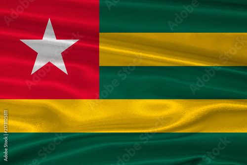 Obraz na płótnie Togolese flag textured with fabric background