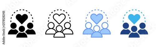 Community icon set multiple style collection