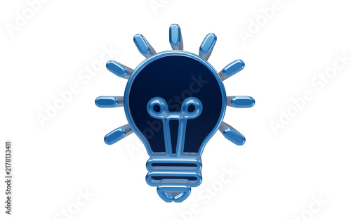 Fotografie Blue light bulb icon with radiating light
