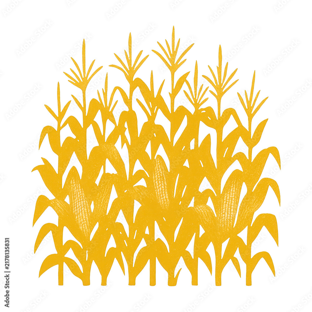 Obraz premium PNG Golden cornfield illustration design.