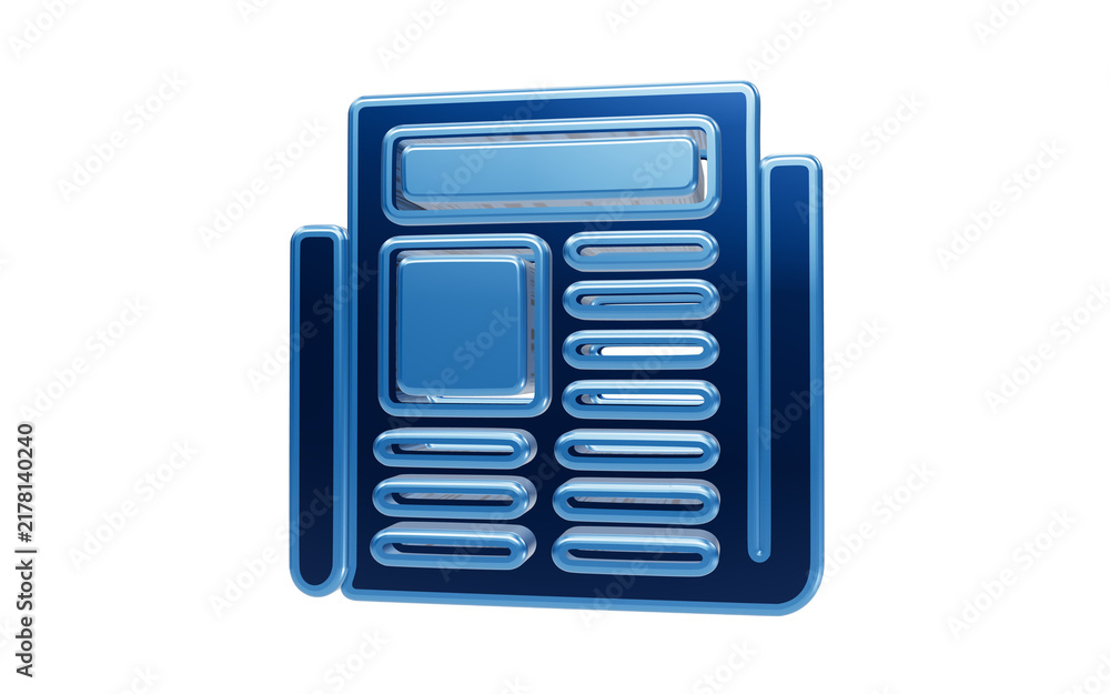 Fototapeta premium noisy effect Newspaper Icon: A sleek, blue, 3D icon representing a newspaper, symbolizing information and news dissemination.