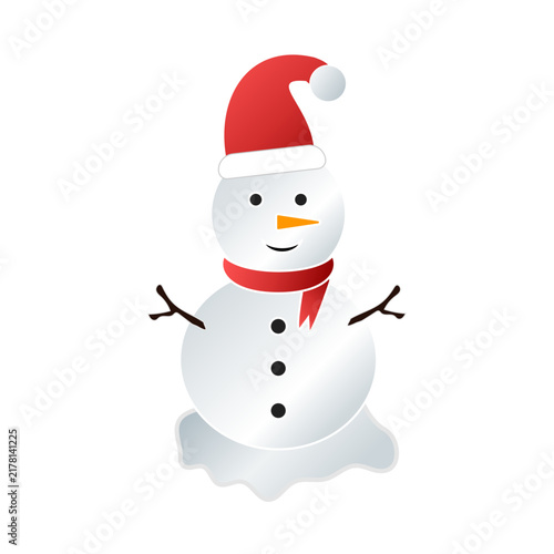 Decorative winter snowman vector character