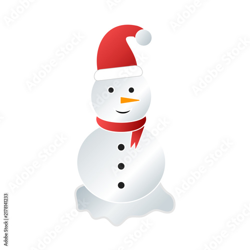 Simple festive snowman vector artwork