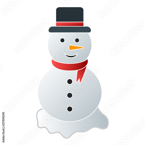 Modern Christmas snowman vector icon.