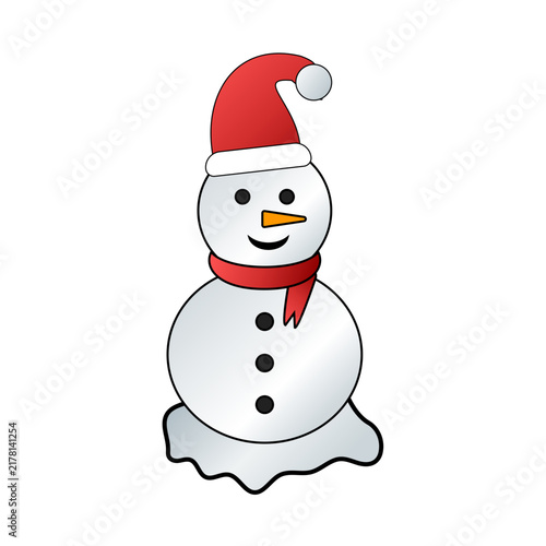 Friendly winter snowman graphic art