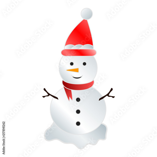 Classic holiday snowman vector element