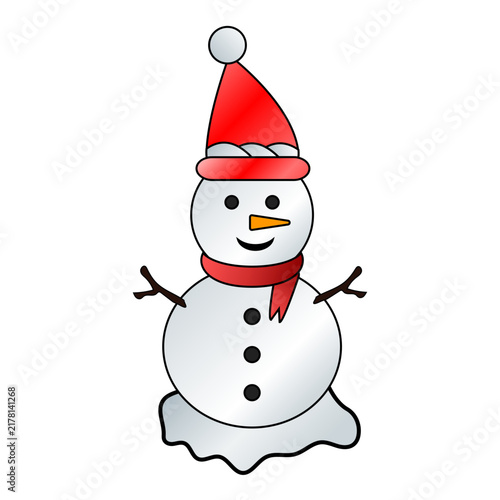 Minimalist winter snowman vector graphic