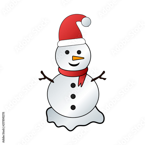 Cute Christmas snowman vector illustration