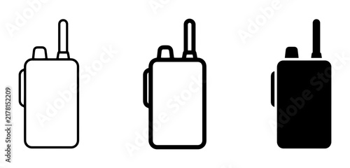 Walkie Talkie Icons, Portable Radio Set, Two-Way Communication Devices