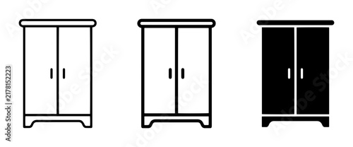 Wardrobe Icons, Closet Symbols, Furniture Vector Graphics