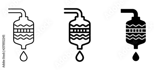 Distillation Apparatus Icons, Liquid Droplet, Scientific Equipment Set