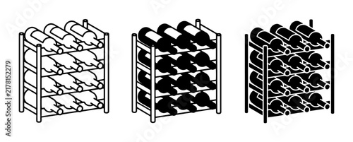 Wine Rack Icons, Beverage Storage, Alcohol Collection Display